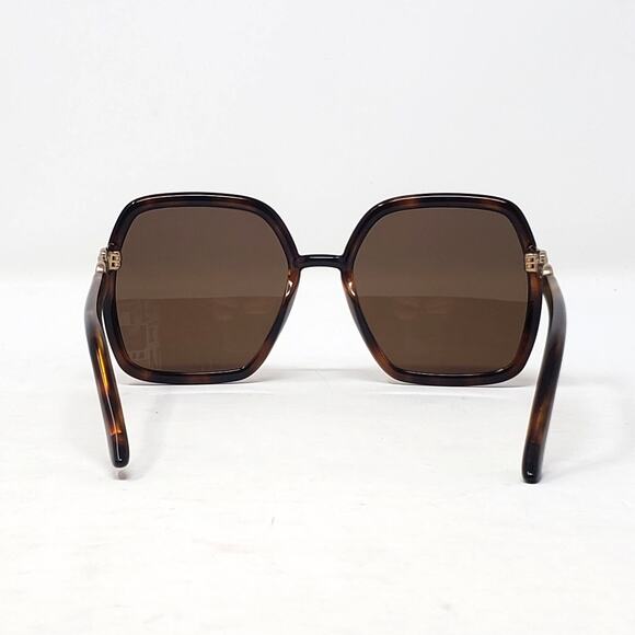 Gucci Oversized Sunglasses Horsebit Detail Square Havana Brown Gold GG0890S NEW - Picture 6 of 13